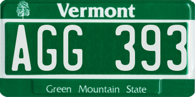 VT license plate AGG393