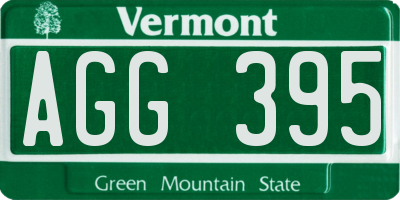 VT license plate AGG395