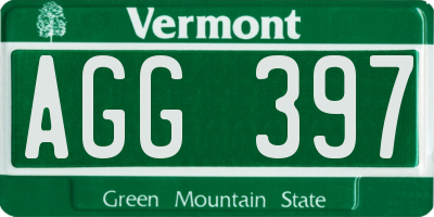 VT license plate AGG397