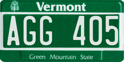 VT license plate AGG405
