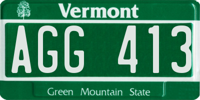 VT license plate AGG413