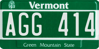 VT license plate AGG414