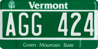 VT license plate AGG424