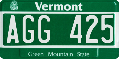 VT license plate AGG425