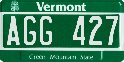 VT license plate AGG427