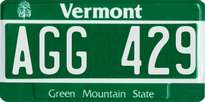 VT license plate AGG429