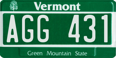 VT license plate AGG431
