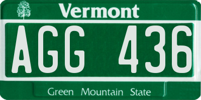VT license plate AGG436