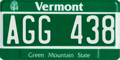 VT license plate AGG438