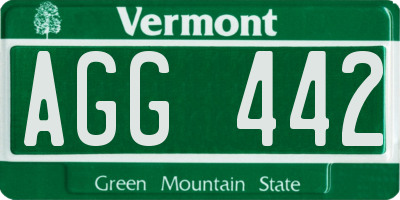 VT license plate AGG442