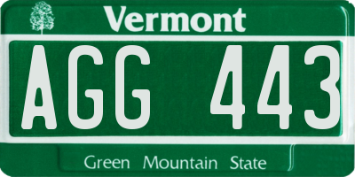 VT license plate AGG443
