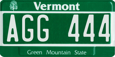 VT license plate AGG444