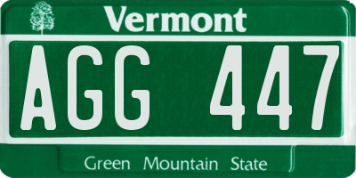 VT license plate AGG447