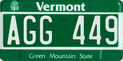 VT license plate AGG449