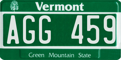 VT license plate AGG459