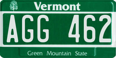 VT license plate AGG462