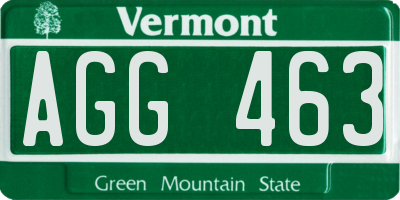 VT license plate AGG463