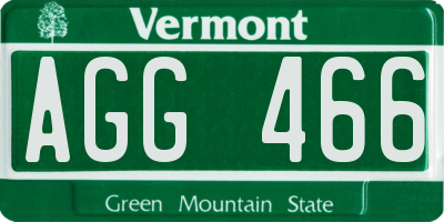 VT license plate AGG466