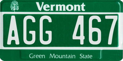 VT license plate AGG467