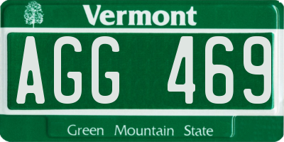 VT license plate AGG469