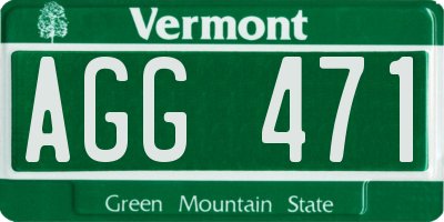 VT license plate AGG471
