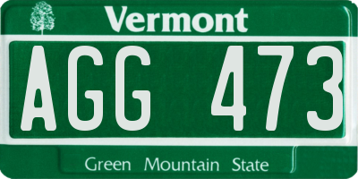 VT license plate AGG473