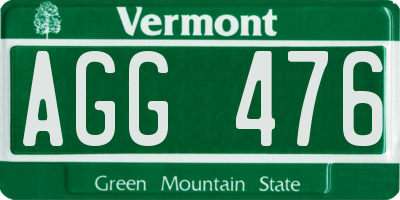 VT license plate AGG476