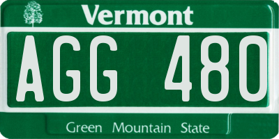 VT license plate AGG480