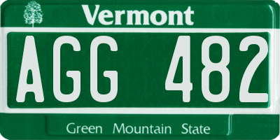 VT license plate AGG482