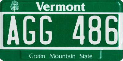 VT license plate AGG486