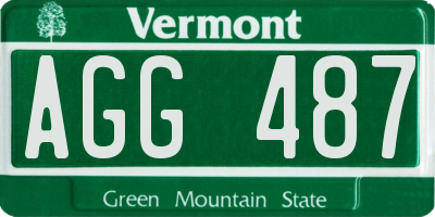 VT license plate AGG487