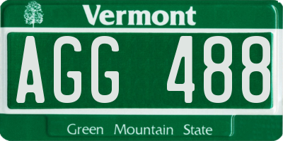 VT license plate AGG488