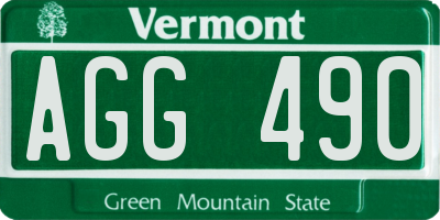 VT license plate AGG490