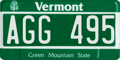 VT license plate AGG495