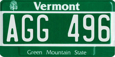 VT license plate AGG496