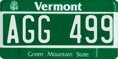 VT license plate AGG499