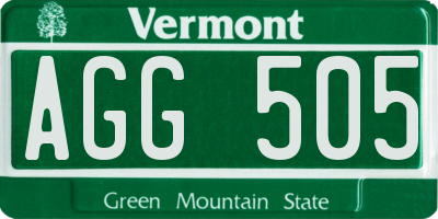 VT license plate AGG505