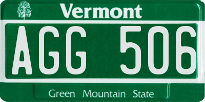 VT license plate AGG506