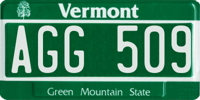 VT license plate AGG509