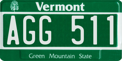 VT license plate AGG511