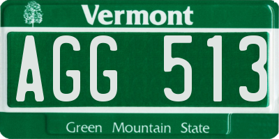 VT license plate AGG513