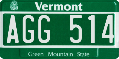 VT license plate AGG514