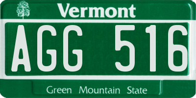 VT license plate AGG516