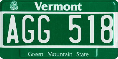 VT license plate AGG518