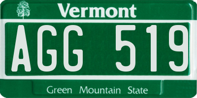 VT license plate AGG519