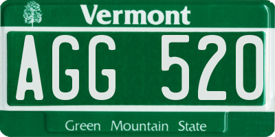 VT license plate AGG520