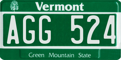 VT license plate AGG524