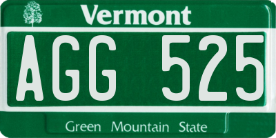VT license plate AGG525