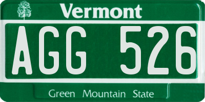 VT license plate AGG526