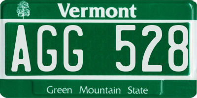 VT license plate AGG528